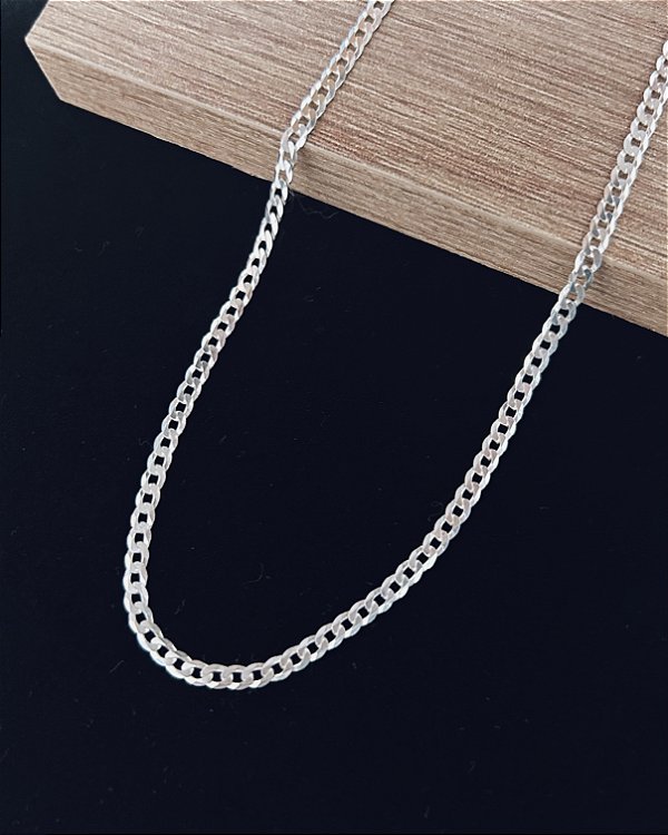 Corrente Grumet 70cm x 3mm - Prata 925