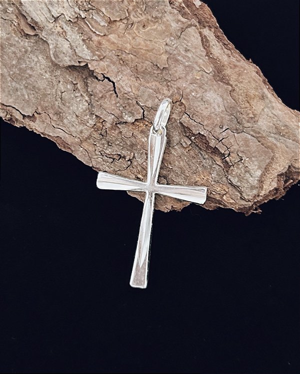 Pingente Crucifixo Diamantado 3,1cm x 2cm - Prata 925