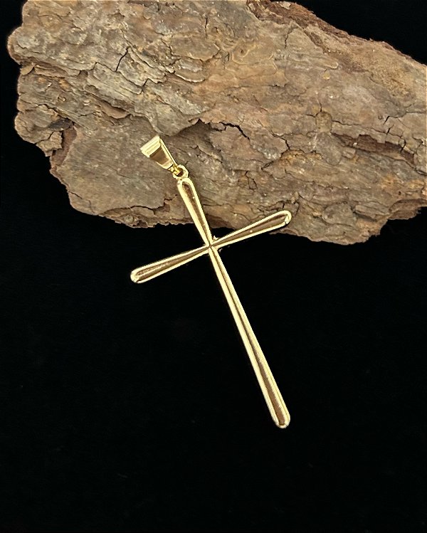 Pingente Crucifixo 4cm x 2,5cm - Banho de Ouro 18k