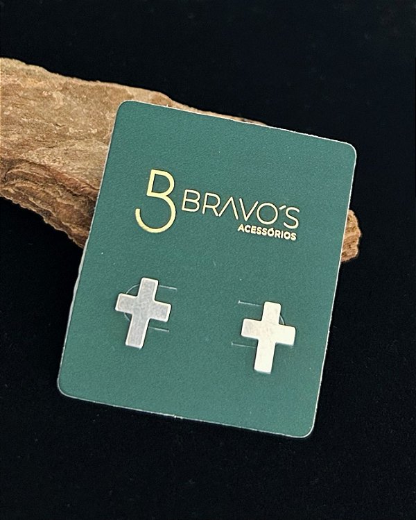 Brinco Cruz Lisa - Prata 925