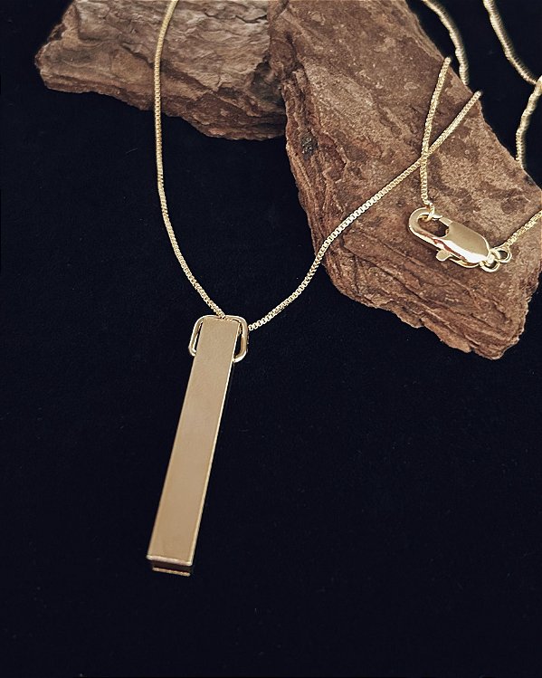 Corrente Pêndulo 70cm - Banho de Ouro 18k