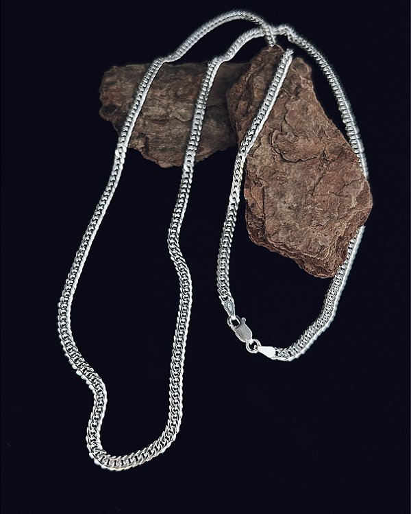 Corrente Grumet Duplo 3mm 70cm - Prata 925