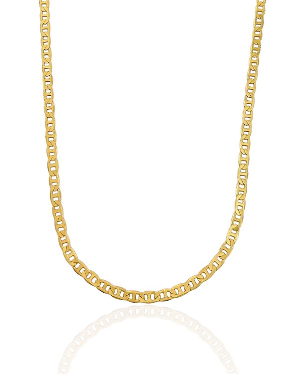 Corrente Piastrine 3mm 60cm - Banho de Ouro 18k