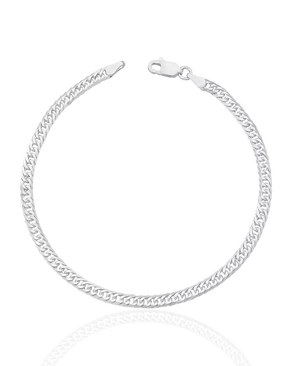 Pulseira Elo Duplo 6mm 21cm - Prata 925