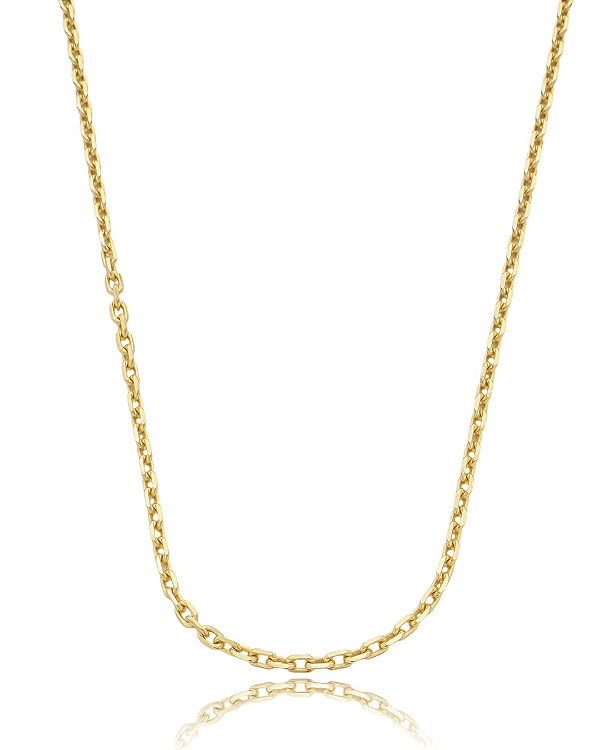 Corrente Elo Cartier Cadeado 3mm 60cm - Banho de Ouro 18k
