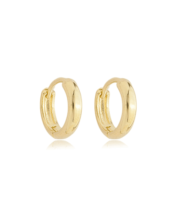Brinco Argola Click Abaulada 1cm - Banho de Ouro 18k