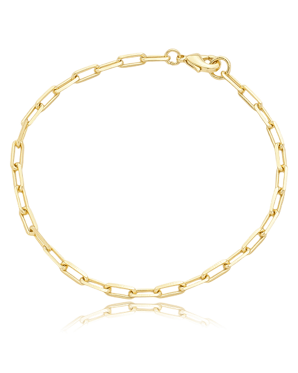 Pulseira Elo Cartier 3mm 21cm - Banho de Ouro 18k