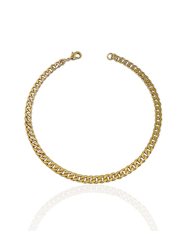 Pulseira Grumet 4mm 21cm - Banho de Ouro 18k