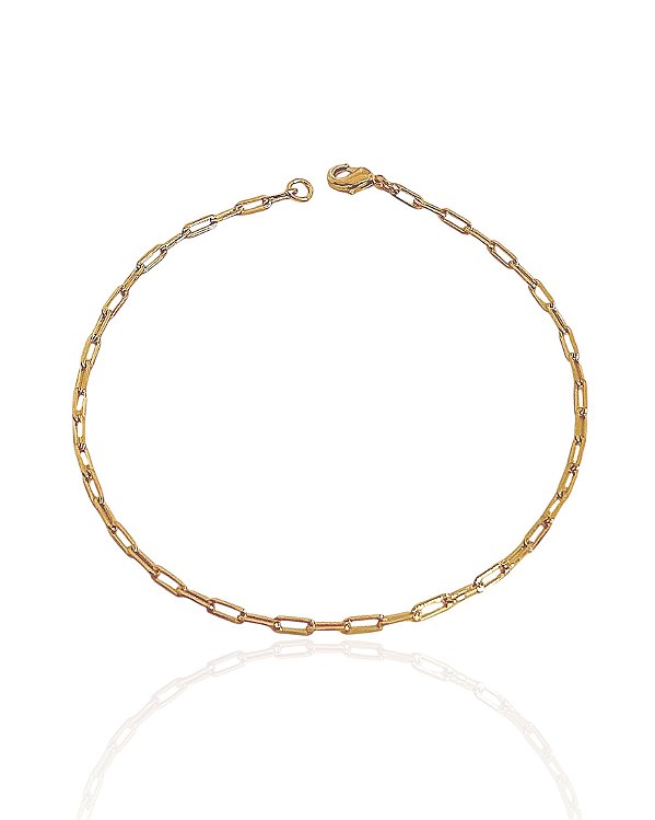 Pulseira Elo Cartier 2mm 21cm - Banho de Ouro 18k