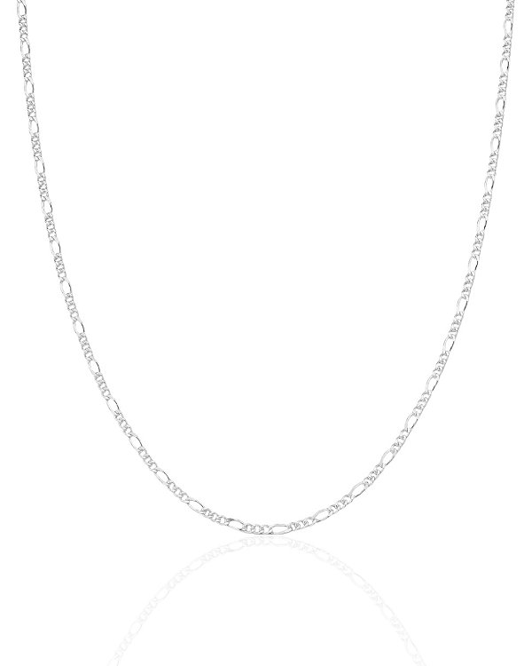 Corrente Fígaro 3x1 3mm 60cm - Prata 925