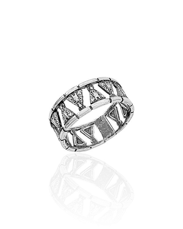 Anel Nossa Senhora Intercalada - Prata 925