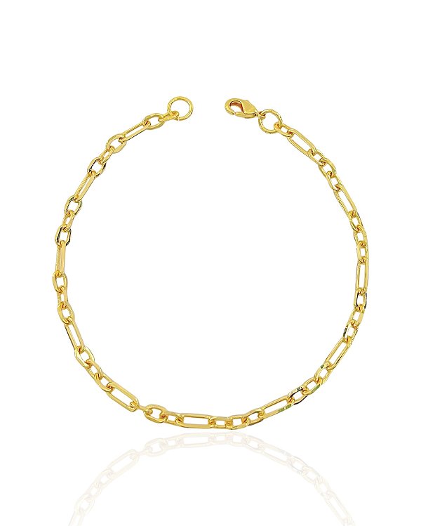 Pulseira Cartier 3x1 4mm 21cm - Banho de Ouro 18k