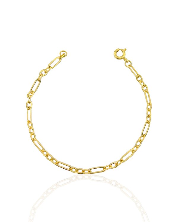Pulseira Infantil Cartier 3x1 3mm 14cm - Banho de Ouro 18k