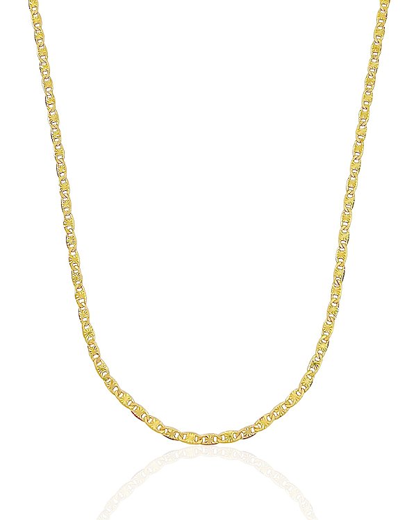 Corrente Infantil Piastrine com Detalhe 2mm 40cm - Banho de Ouro 18k