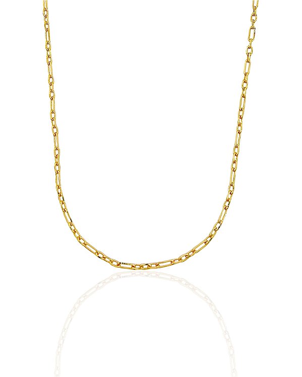 Corrente Infantil Cartier 3x1 2mm 40cm - Banho de Ouro 18k