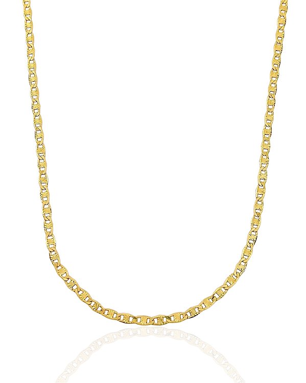 Corrente Piastrine com Detalhe 2mm 60cm - Banho de Ouro 18k
