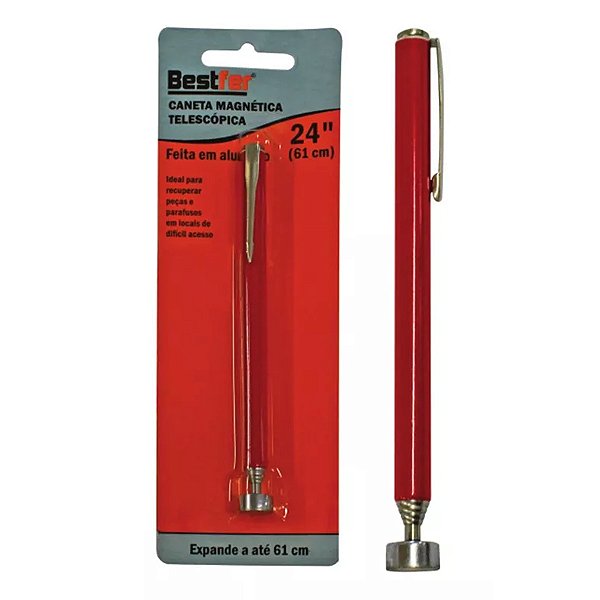 Caneta Magnética Antena Imã Telescópico 61cm Pegador Metal