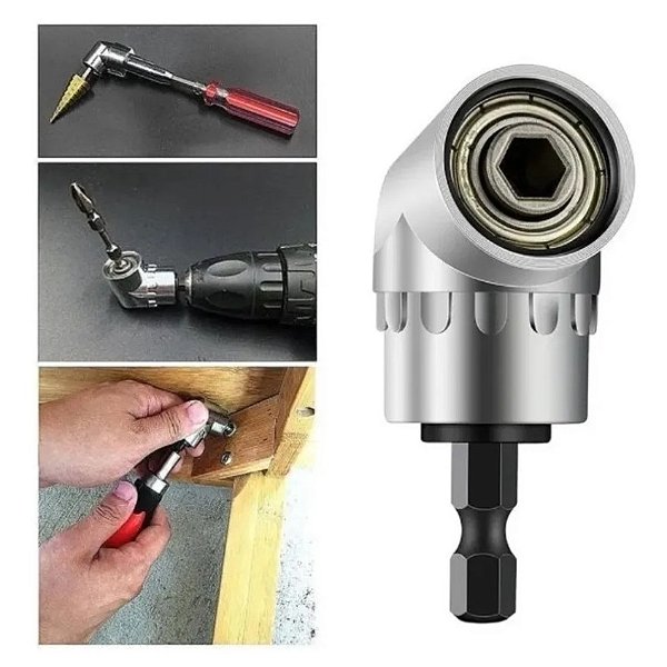 Adaptador Angular 105º para Parafusadeira Encaixe 1/4" Universal Resistente e Prático - Western