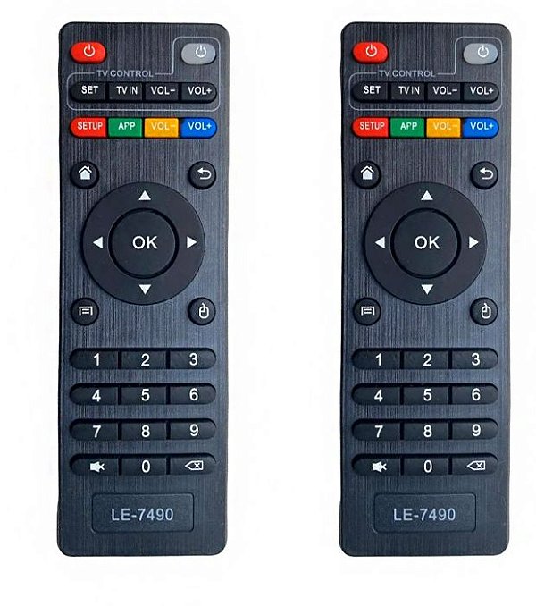 Kit Jogo 2 Controles Remotos Smart Tv Box Universal Original