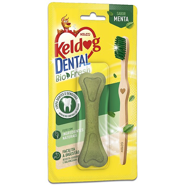 Petisco Osso Keldog Dental Bio Fresh Sabor Menta para Cães 1 Un Kelco