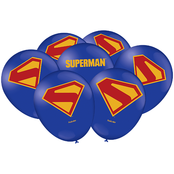 Balão Bexiga Temática Superman Geek 25 Unidades - Festcolor