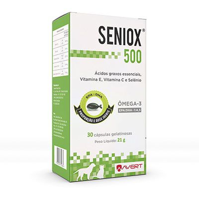 Suplemento Nutricional Seniox® 500 para Cães e Gatos 30 Cápsulas Avert