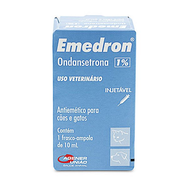 Antiemético Emedron 1% Injetável para Cães e Gatos - Ampola 10mL - Agener União