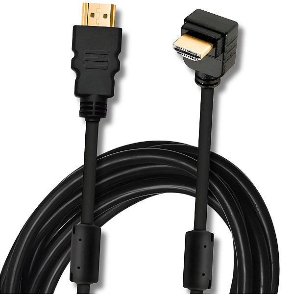 Cabo HDMI x HDMI em L 90° com 3 Metros 1080p Full Hd MBTech