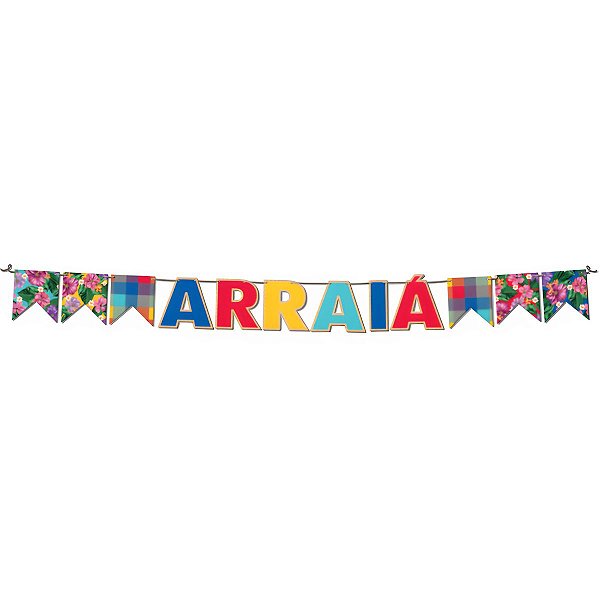 Faixa Decorativa Bandeirinhas Arraiá Comemoração Festa Junina - 2m X 14cm - Festcolor