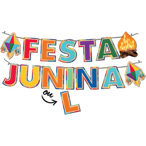 Faixa Decorativa Bandeirinhas Comemoração Festa Junina/Julina - 1,6m X 15cm - Festcolor