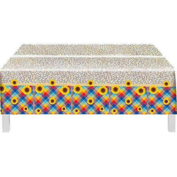 Toalha Plástica para Decoração de Mesa Festa Temática - Festa Junina - Festcolor