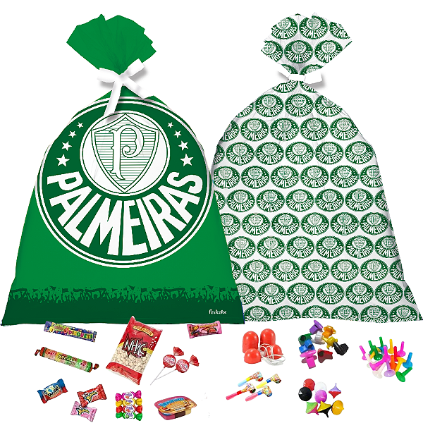 Sacola Surpresa Para Lembrancinhas Time Futebol Palmeiras  - 8 Unidades - Festcolor