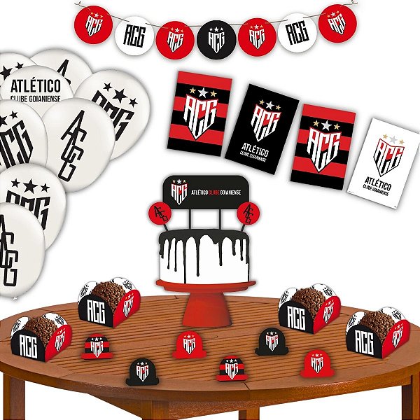 Kit Festa de Aniversário Decorativa Comemoração Atlético Clube Goianiense - 62 peças - Festcolor