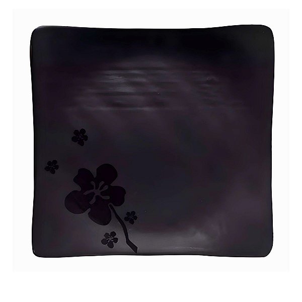 Prato Kanpai Premium Raso Quadrado Preto de Melamina 17,8cm Comida Japonesa - Bestfer