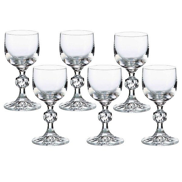 Taça Para Licor Degustação de Bebidas Cristal Klaudie Sterna 50ml 06 Peças - Bohemia