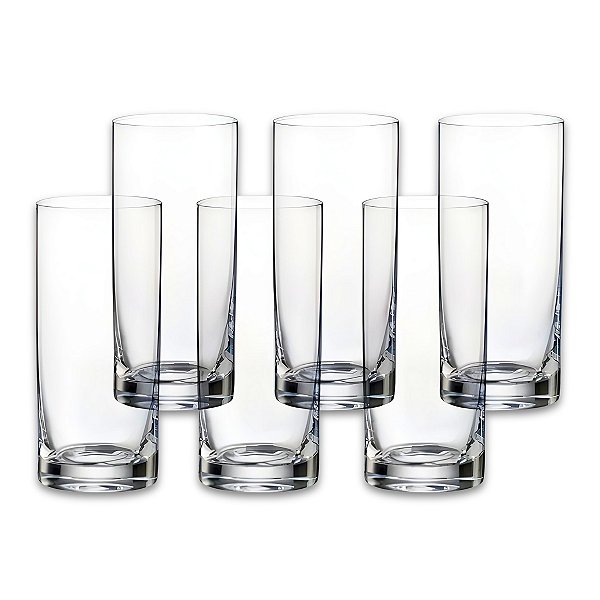 Conjunto Copos Long Drink Larus Cristal 350ml 6 Peças - Bohemia