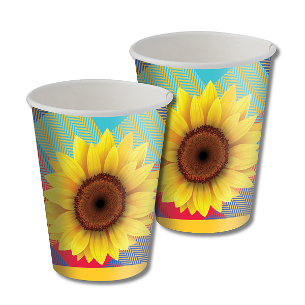 Copos Descartáveis de Papel para Festa Junina Tradicional Comemoração - 8 Unidades - Festcolor