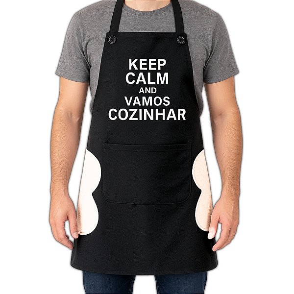 Avental de Cozinha com Bolso e Lateral Toalha Seca Mãos PVC Impermeável 70x60cm Uny Home