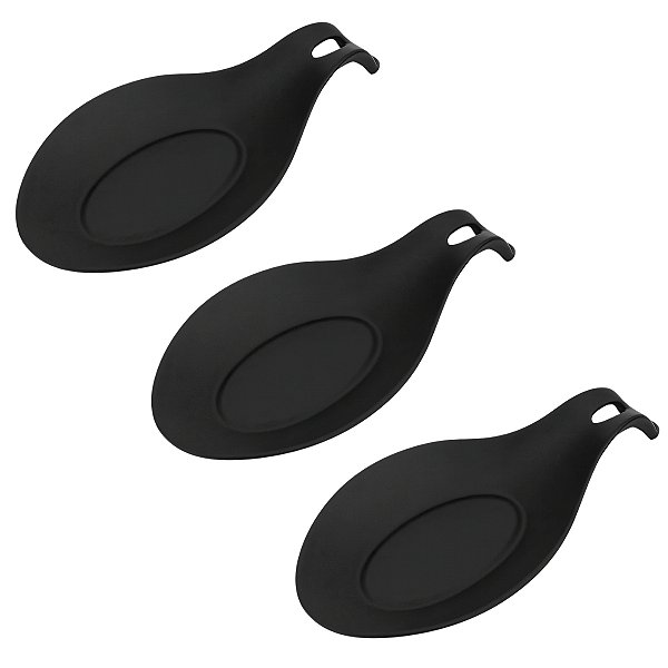 Kit 3 Descanso de Silicone Apoio de Colher Talheres Utensílios de Cozinha Bancada Fogão Uny Home