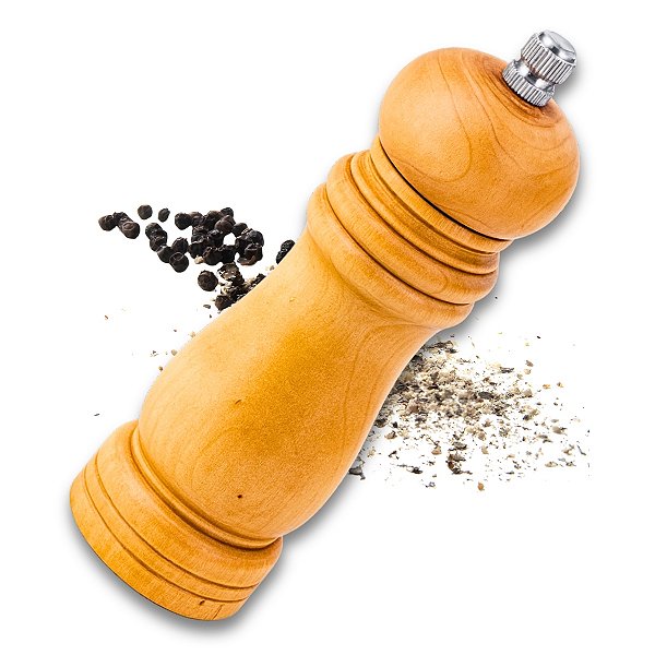 Moedor Manual de Pimenta e Sal Condimentos Temperos Grãos Com Ajuste MDF 15cm Uny Home
