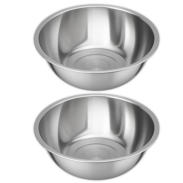 Kit 2 Bacia Tigela Bowl de Inox Pequena Redonda 35cm 5 Litros Cozinha Uny Home