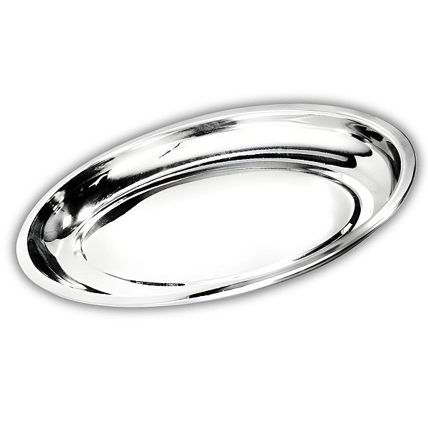 Travessa Oval Funda Aço Inox 21cm Para Servir Alimentos Porções Cozinha Restaurante - Ke Home