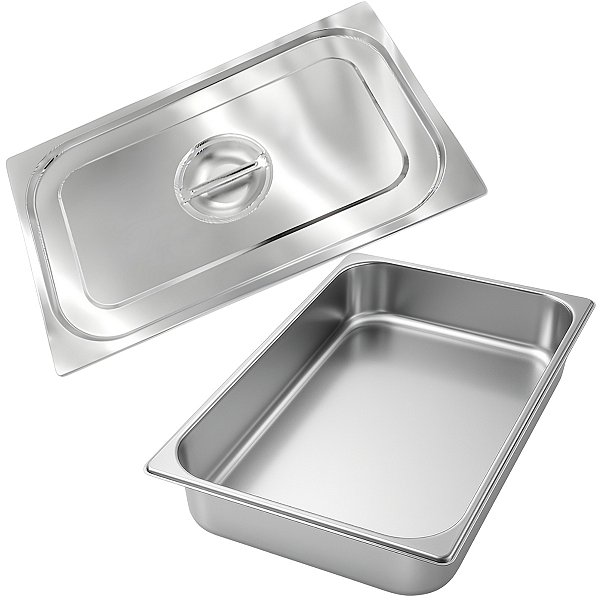 Kit Cuba Com Tampa Gastronômica Aço Inox 1/1 Para Buffet Rechauds Self Service Restaurante - KeHome