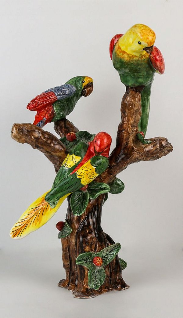 Centro de mesa pássaros no tronco - Silvana Tinelli