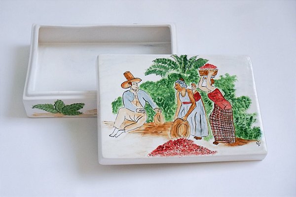 Caixa de Cerâmica pintada a mão - Silvana Tinelli