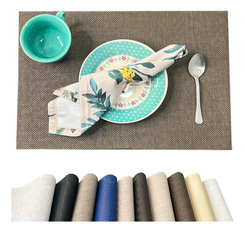 Jogo Americano Pvc 6 Peças Fácil Limpar Várias Cores