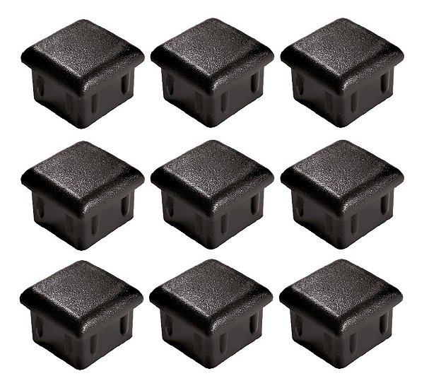 Ponteira Interna 20x20mm Preto - Kit com 200 unidades