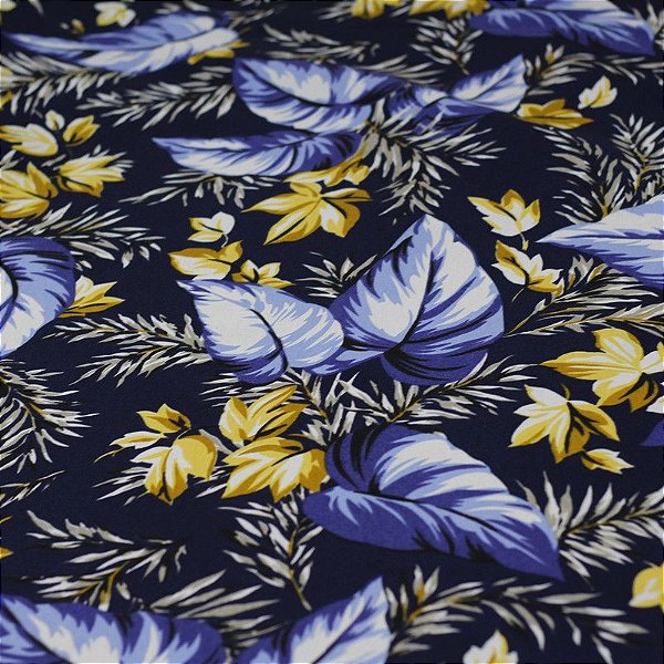 Tecido Estampado Flores azul impermeável   TE717202  - Dian - 4359