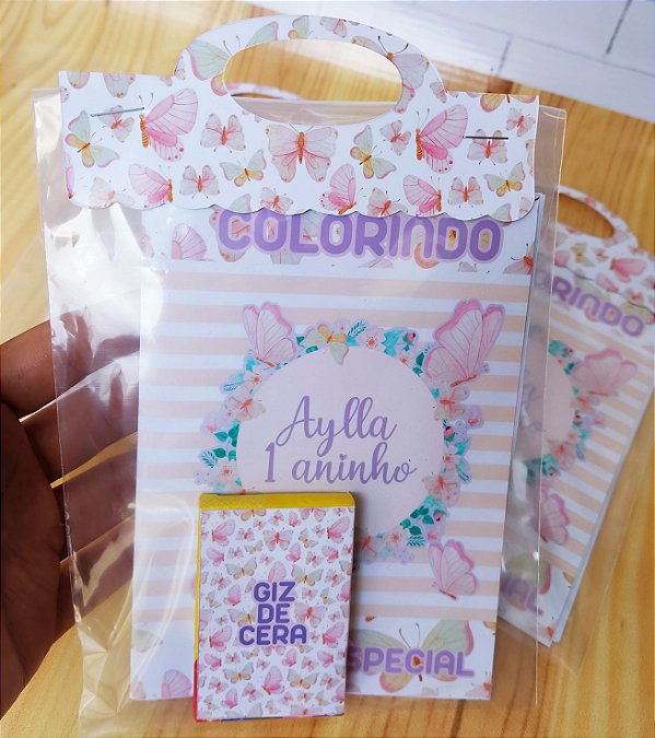 Kit Livrinho de Colorir Personalizado Borboletas