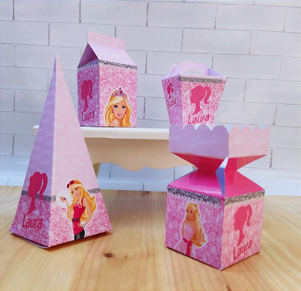 Kit 40 Personalizado Mini Caixinhas Pegue e Monte  Barbie